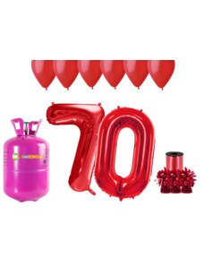 HeliumKing Hélium parti szett 70. szülinapra piros színű lufikkal