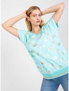 Fashionhunters Cotton blouse plus size with short sleeves