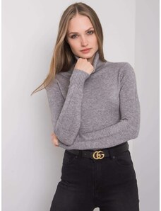 Fashionhunters Női szürke garbó pulóver