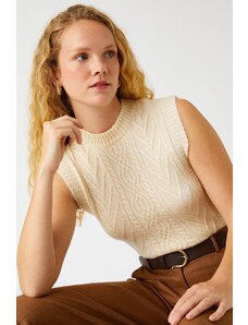 Koton pulóver mellény - bézs - normál szabás