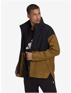 Barna-fekete férfi könnyű kapucnis kabát adidas Performance Urban - Férfi