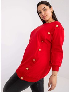 Fashionhunters Bridget's red oversized blouse with a round neckline
