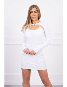 Kesi Fitted dress - ribbed white