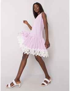Fashionhunters Női világos lila ruha dekoratív díszítéssel