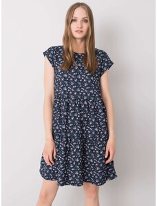 Fashionhunters STITCH & SOUL Navy kék mintás ruha sallanggal