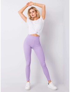 Fashionhunters Alapvető lila csíkos leggings