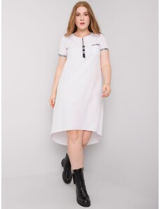 Fashionhunters Larger white cotton dress