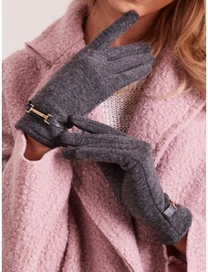 Fashionhunters Classic dark grey women's gloves