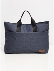 Fashionhunters Large dark blue laptop bag