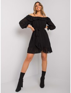 Fashionhunters OH BELLA Black dress with long sleeves