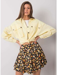 Fashionhunters RUE PARIS Sárga női ing zsebekkel