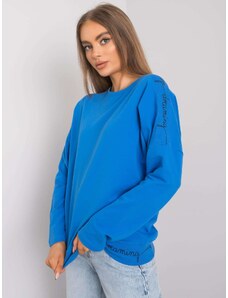 Fashionhunters Dark blue lady's blouse with long sleeves