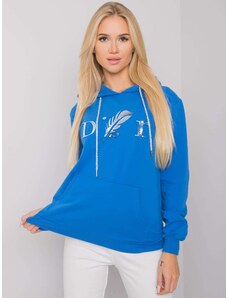 Fashionhunters Women's Dark Blue Kangaroo Sweatshirt