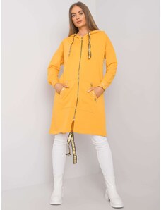 Fashionhunters Yellow zippered sweatshirt