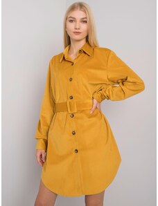 Fashionhunters Mustard dress with buttons