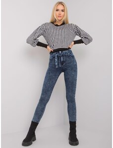 Fashionhunters Blue jeans slim fit with belt