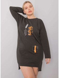 Fashionhunters Dark khaki sweatshirt dress larger size Akira