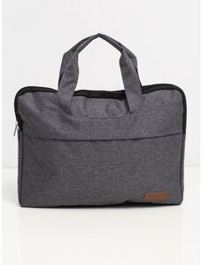 Fashionhunters Grey textile laptop bag