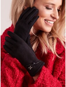 Fashionhunters Elegant black gloves for women