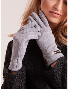 Fashionhunters Classic grey women's gloves