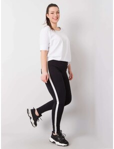 Fashionhunters Fekete és ezüst plusz méretű leggings