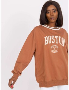 Fashionhunters Light brown oversized sweatshirt from Louna