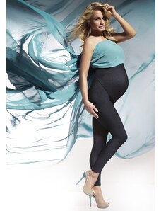 Bas Bleu Maternity leggings NADIA with high waist and denim fabric