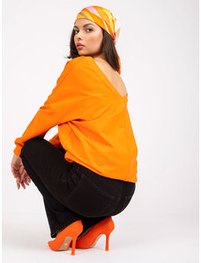 Fashionhunters Orange and black sweatshirt tunic with print