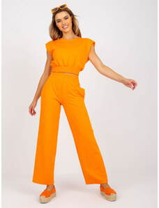 Fashionhunters Basic orange sleeveless blouse RUE PARIS