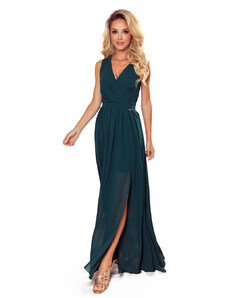 Long dress with a neckline and ties Numoco