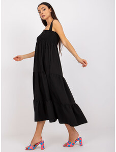 Fashionhunters Black hanger dress with frills RUE PARIS