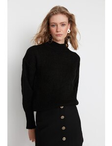 Trendyol Black puha textúrájú alap kötöttáru pulóver