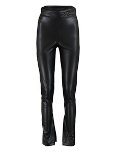 Trendyol Black Slit részletes műbőr kötött leggings