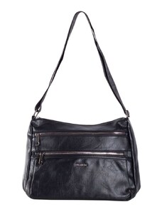 Fashionhunters Black large crossbody handbag