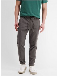 Grey men's chino trousers with linen LERROS - Mens