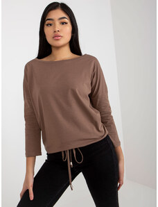 Fashionhunters Basic brown cotton T-shirt by Fiona
