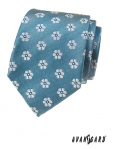 Avantgard Virágmintás világoskék nyakkendő