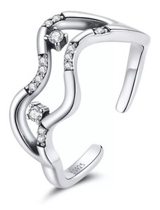 Ékszerkirály Ezüst női gyűrű, absztrakt