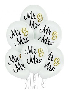 Esküvő Mr & Mrs léggömb lufi 6 db-os