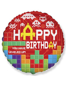 Boldog Születésnapot Happy Birthday bricks fólia lufi 48cm