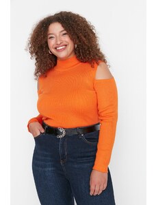 Trendyol Curve narancssárga váll részletes kötöttáru pulóver
