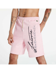Férfi rövidnadrág LACOSTE Signature Print Fleece Shorts Pink