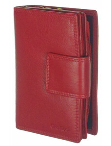 Praktikus elrendezésű, jól használható piros bőr pénztárca Gina Monti