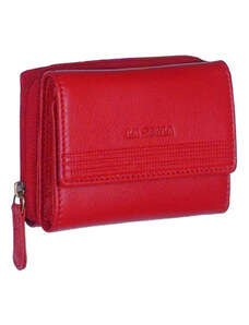 Kis méretű piros színű női bőr pénztárca nyomott fedéllel La Scala