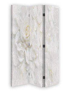 Gario Paraván Fehér virágok Méret: 110 x 170 cm, Kivitelezés: Klasszikus paraván