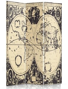 Gario Paraván Vintage világtérkép Méret: 110 x 170 cm, Kivitelezés: Klasszikus paraván