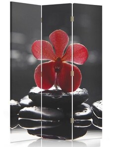 Gario Paraván Zen, piros orchideával Méret: 110 x 170 cm, Kivitelezés: Klasszikus paraván