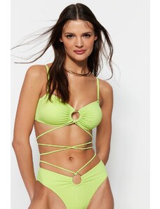 Trendyol zöld pánt nélküli kiegészítő bikini felső