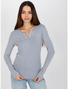 BASIC Szürke női póló nyakkivágással EM-BZ-784.33P-grey