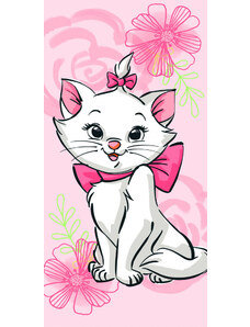 Jerry Fabrics Disney Marie cica Pink Flower fürdőlepedő, strand törölköző 70*140cm